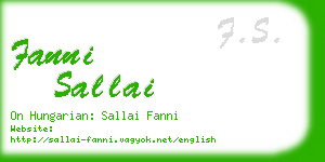fanni sallai business card